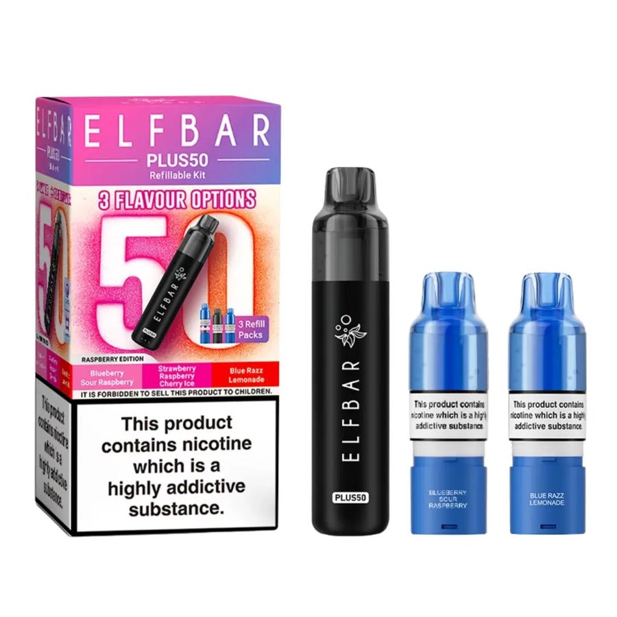 Buy Elf Bar Plus 50 Vape Kit (Pack of 5) Raspberry Edition