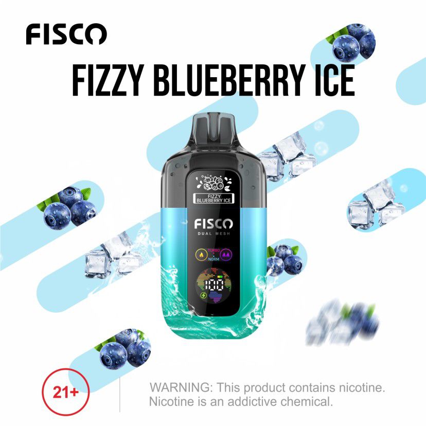 Buy Fisco Point Pro 7000 Disposable Vape - Box of 5 Fizzy Blueberry Ice