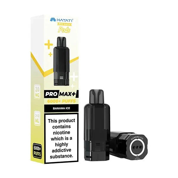 Buy Hayati Pro Max Plus 6000 Prefilled Pods Box of 5 Banana Ice 20mg