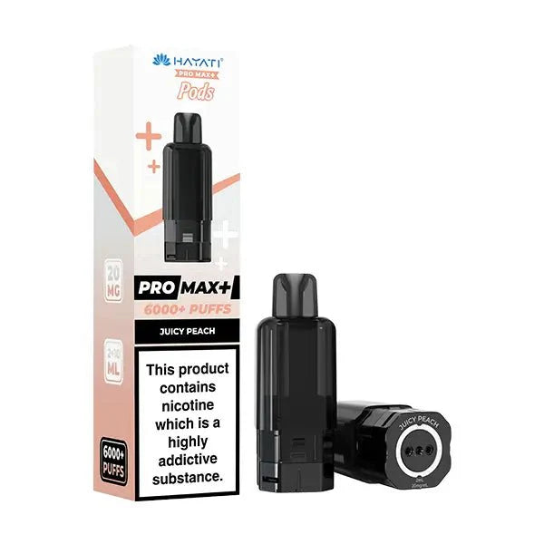 Buy Hayati Pro Max Plus 6000 Prefilled Pods Box of 5 Juicy Peach 20mg