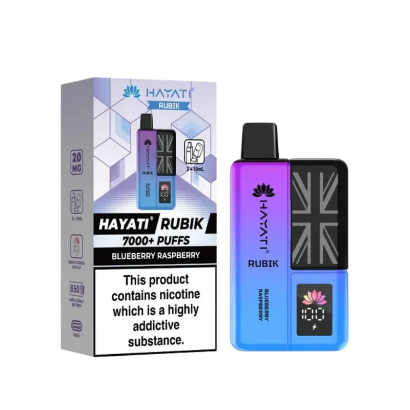 Buy Hayati Rubik 7000 Puffs Vape Kit Pack of 5 Blueberry Raspberry