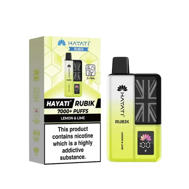 Buy Hayati Rubik 7000 Puffs Vape Kit Pack of 5 Lemon Lime