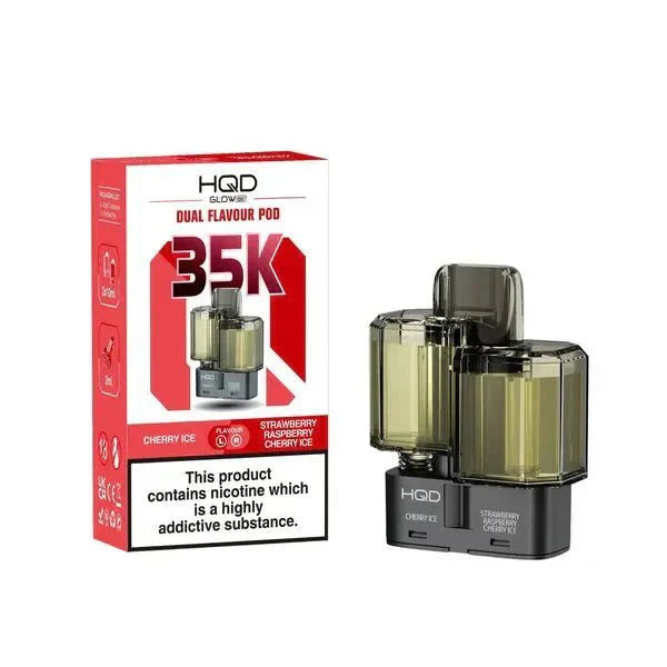 Buy HQD Glow Air 35K Prefilled Pods Pack of 5 Cherry Ice Strawberry Raspberry Cherry Ice
