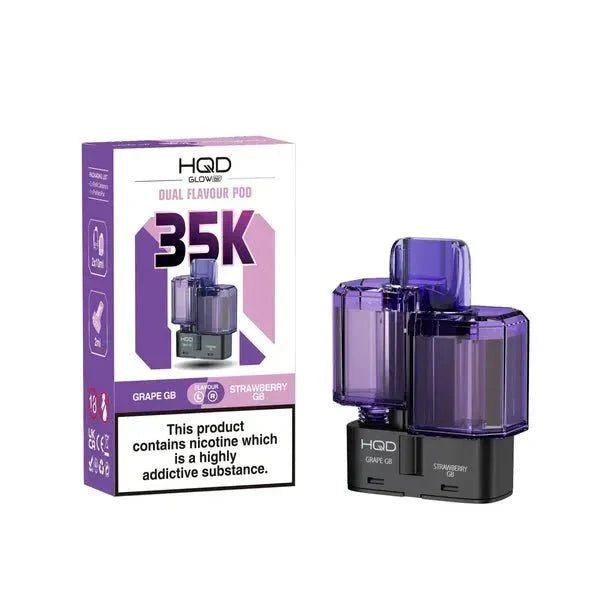 Buy HQD Glow Air 35K Prefilled Pods Pack of 5 Grape GB Strawberry GB