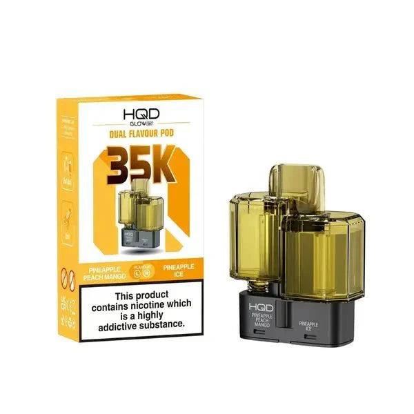 Buy HQD Glow Air 35K Prefilled Pods Pack of 5 Pineapple Peach Mango Pineapple Ice