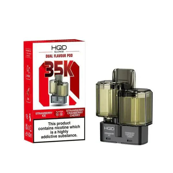 Buy HQD Glow Air 35K Prefilled Pods Pack of 5 Strawberry Ice Strawberry Cherry Cranberry