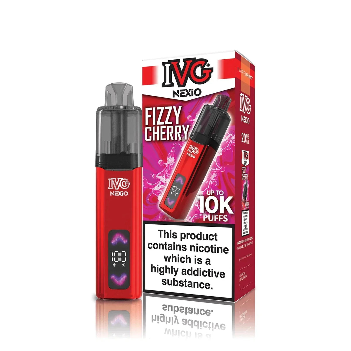 Buy IVG Nexio 10k Pod Vape Kit Box of 5 Fizzy Cherry