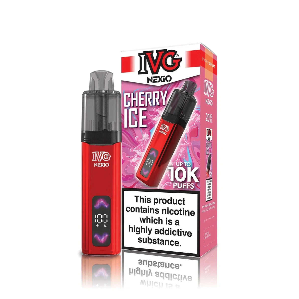 Buy IVG Nexio 10k Pod Vape Kit Box of 5 Cherry Ice