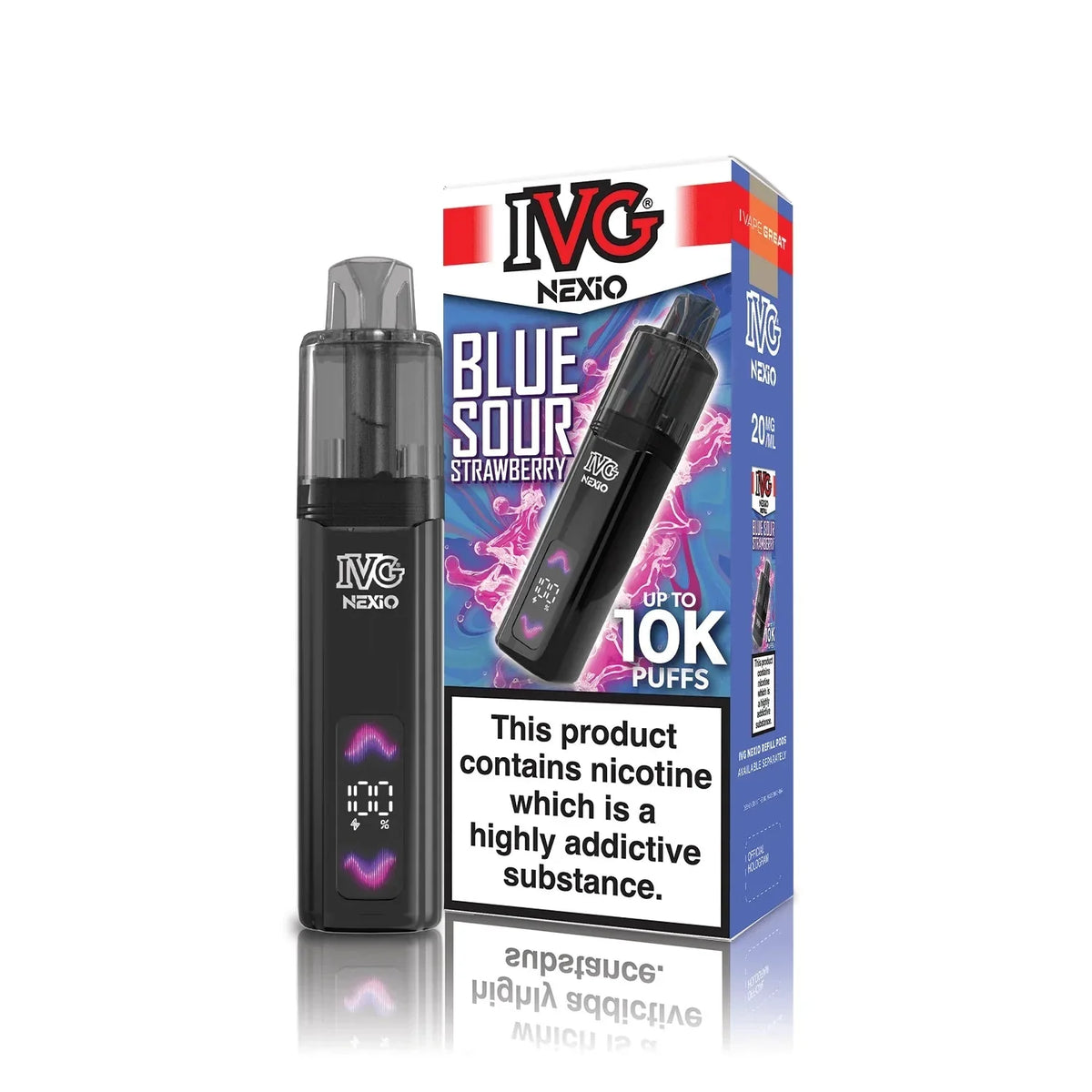 Buy IVG Nexio 10k Pod Vape Kit Box of 5 Blue Sour Strawberry