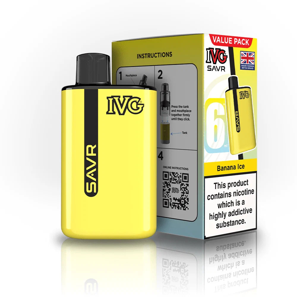 Buy IVG SAVR 3000 Vape Kit Box of 5 Banana Ice