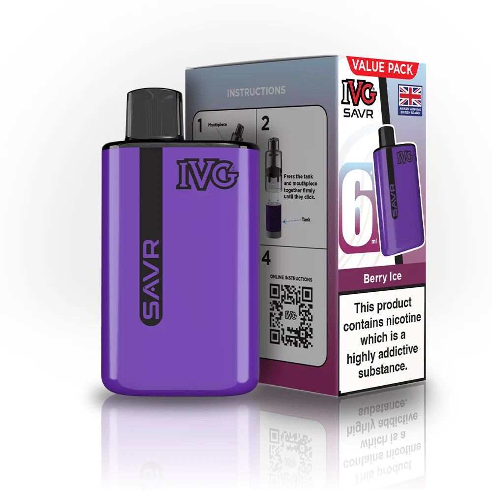 Buy IVG SAVR 3000 Vape Kit Box of 5 Berry Ice