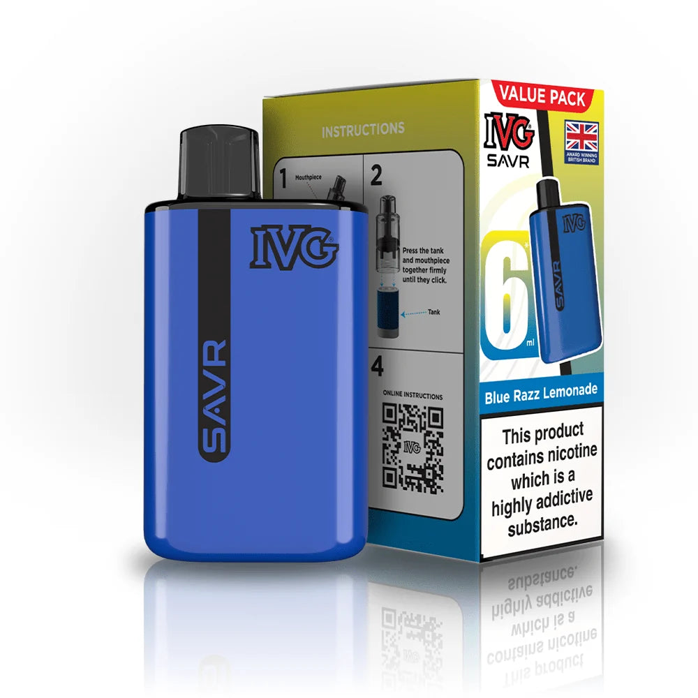 Buy IVG SAVR 3000 Vape Kit Box of 5 Blue Razz Lemonade