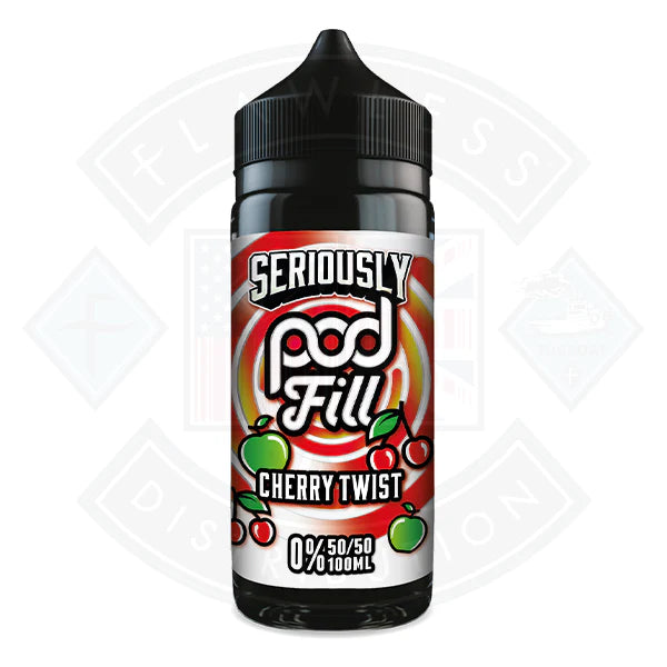 Buy Doozy Vape Seriously Pod Fill - Cherry Twist 0mg 100ml Shortfill