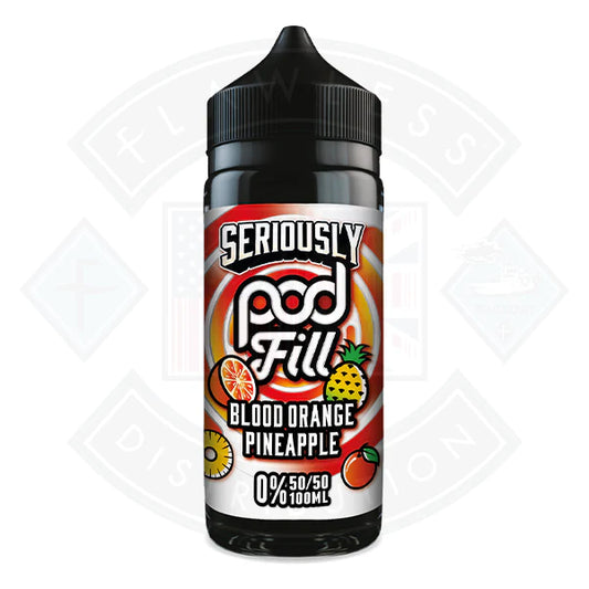 Buy Doozy Vape Seriously Pod Fill - Blood Orange Pineapple 0mg 100ml Shortfill