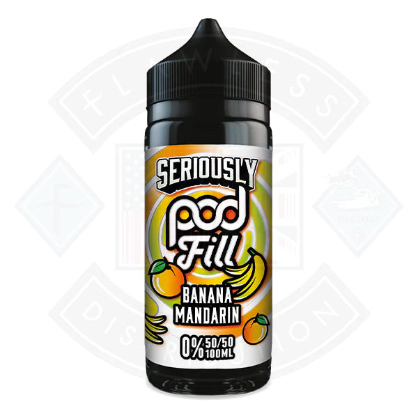 Buy Doozy Vape Seriously Pod Fill - Banana Mandarin 0mg 100ml Shortfill