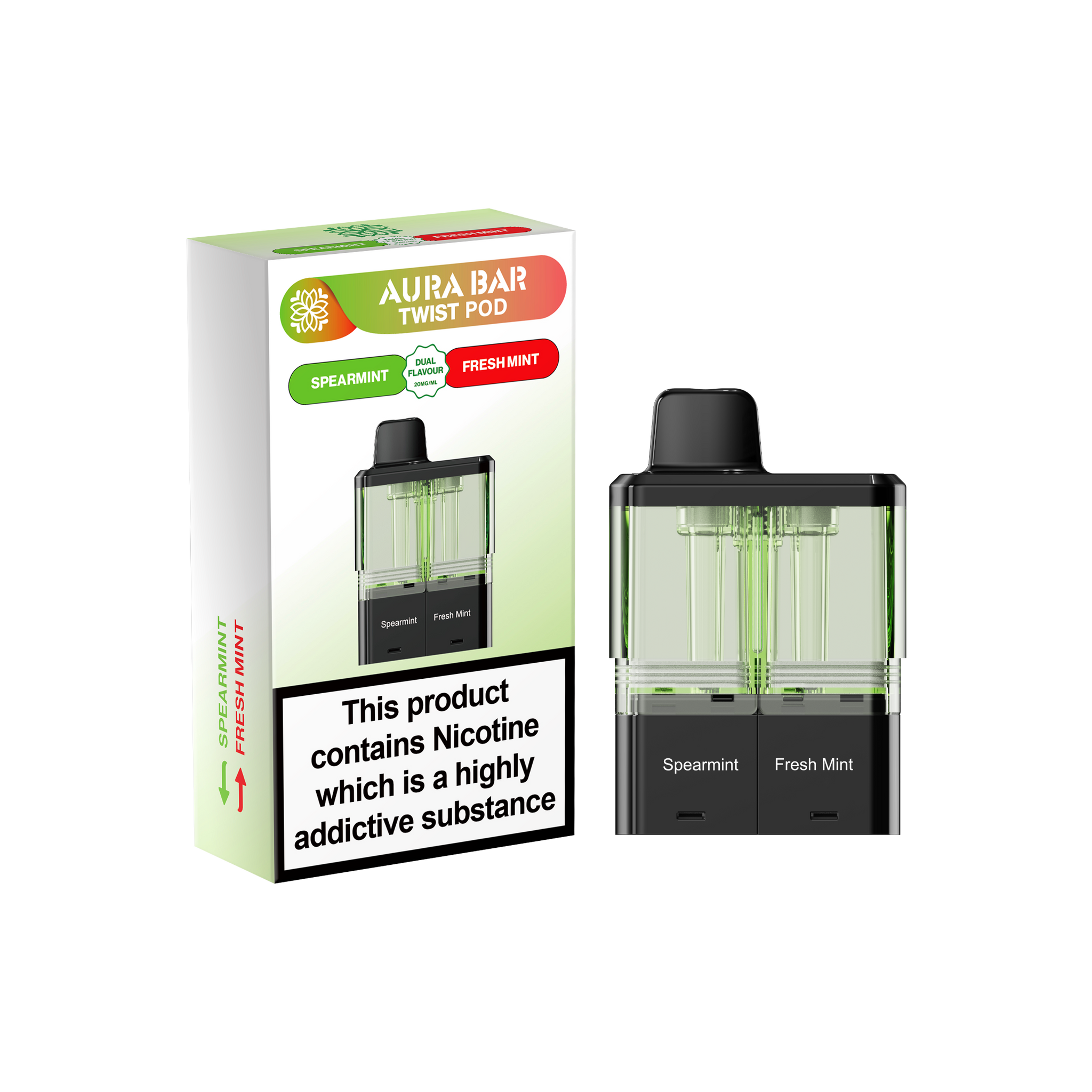 Buy Aura Bar Twist 40k Replacement Pods Pack of 5 Spearmint Fresh Mint