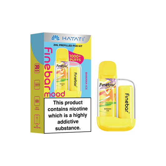Buy Hayati Finebar Mood Pod Vape Kit Box of 10 Banana Ice