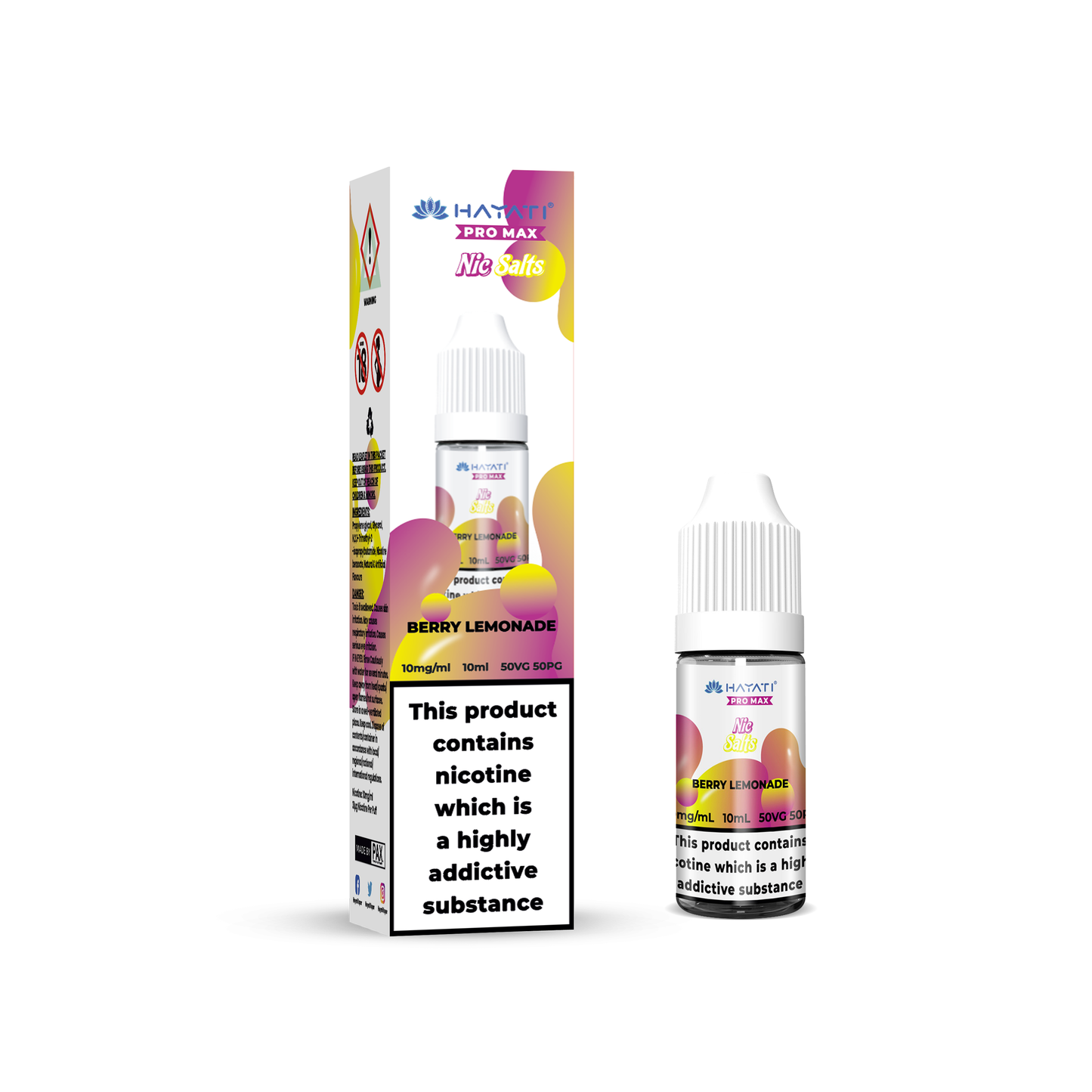Buy Hayati Pro Max 10ml Nic Salt E-Liquid - Pack of 10 Berry Lemonade