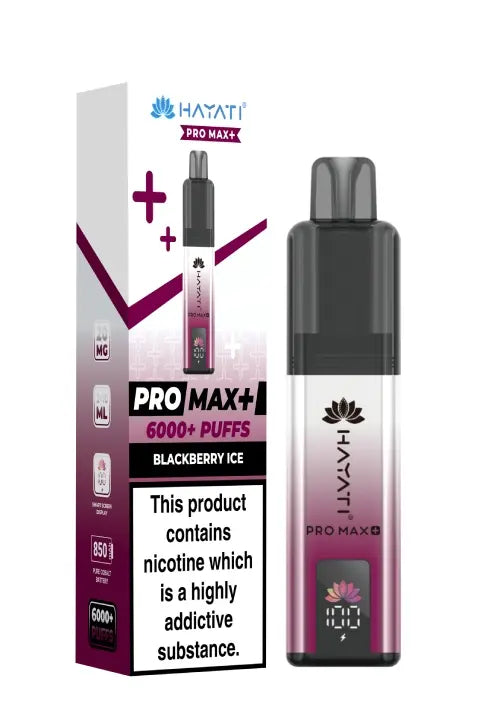 Buy Hayati Pro Max Plus 6000 Prefilled Vape Box of 5 Blackberry Ice