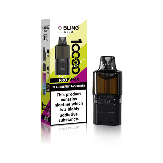 Buy Crystal Bling Nero 10k Prefilled Pods Box of 5 Blackberry Raspberry