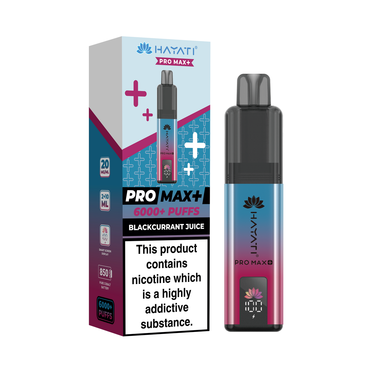 Buy Hayati Pro Max Plus 6000 Prefilled Vape Box of 5 Blackcurrant Juice