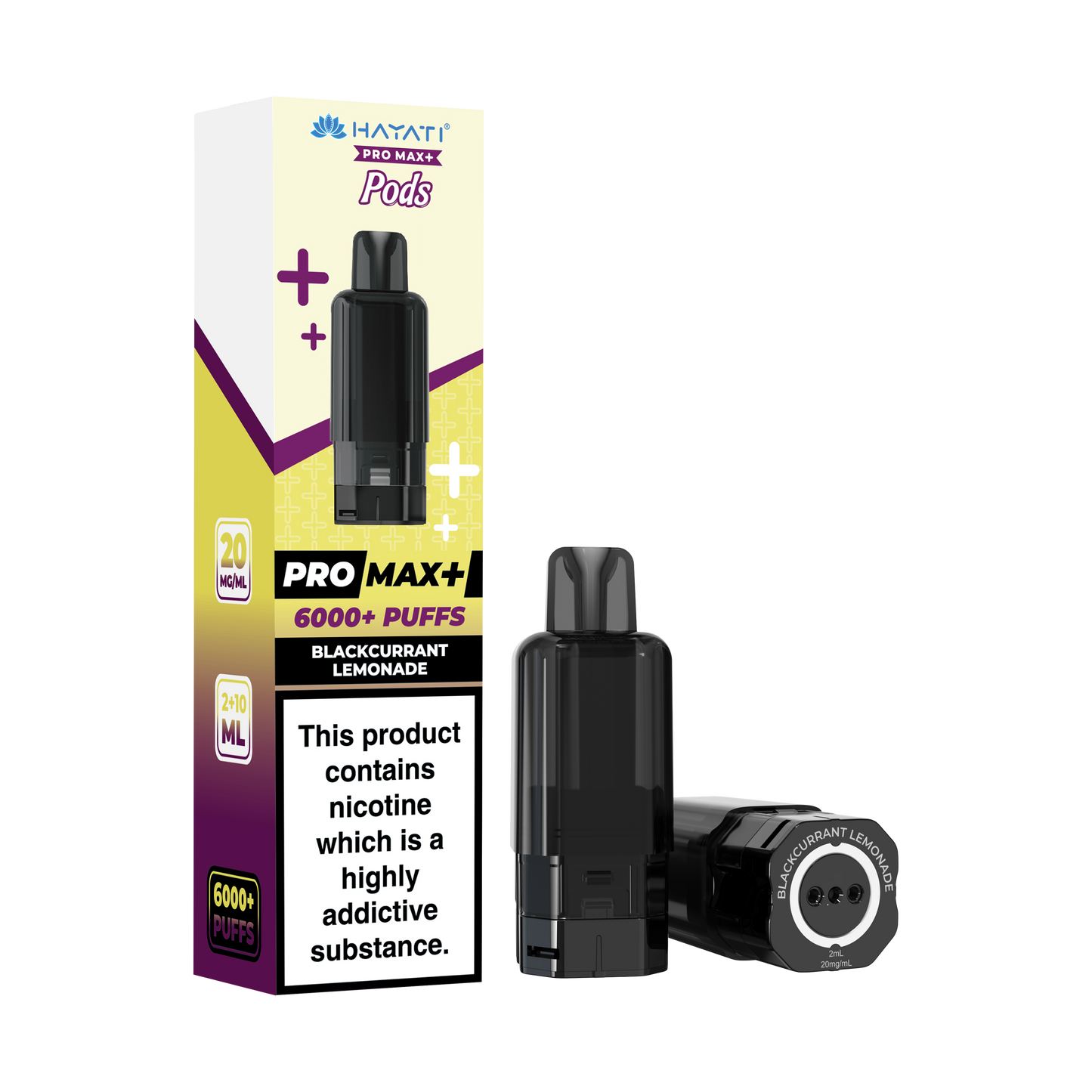 Buy Hayati Pro Max Plus 6000 Prefilled Pods Box of 5 Blackcurrant lemonade 20mg