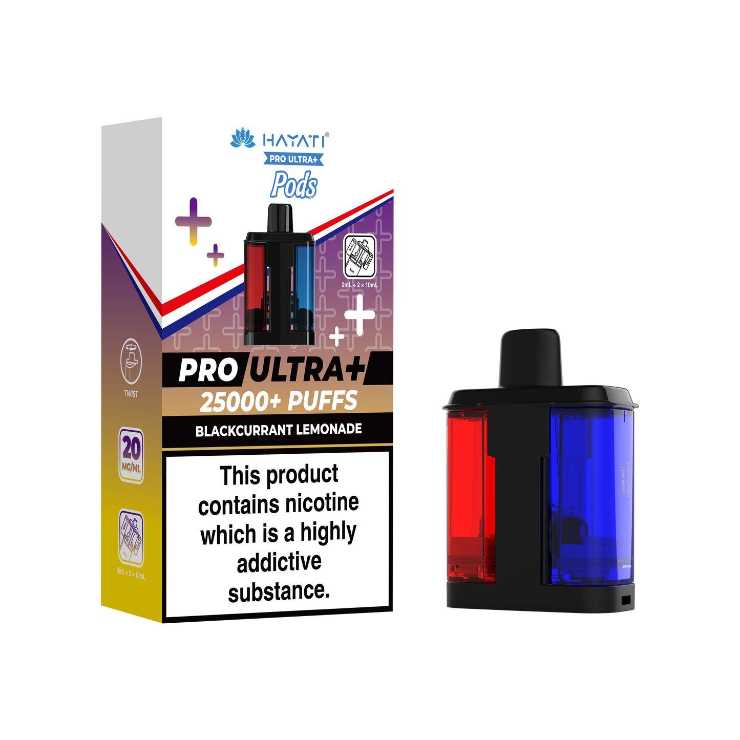 Buy Hayati Pro Ultra Plus 25k Prefilled Pods Pack of 5 Blackcurrant Lemonade