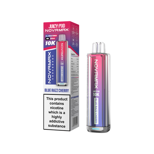 Buy Juicy Pod Novamax 10k Prefilled Pod Vape Kit Pack of 5 Blue Razz Cherry