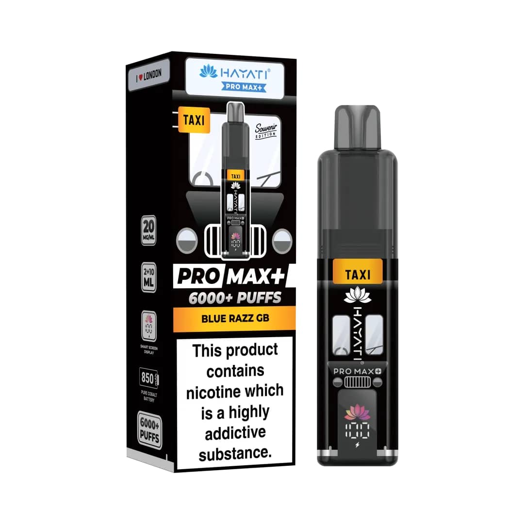 Buy Hayati Pro Max + 6k Souvenir Edition Box of 5 Blue Razz GB - Taxi