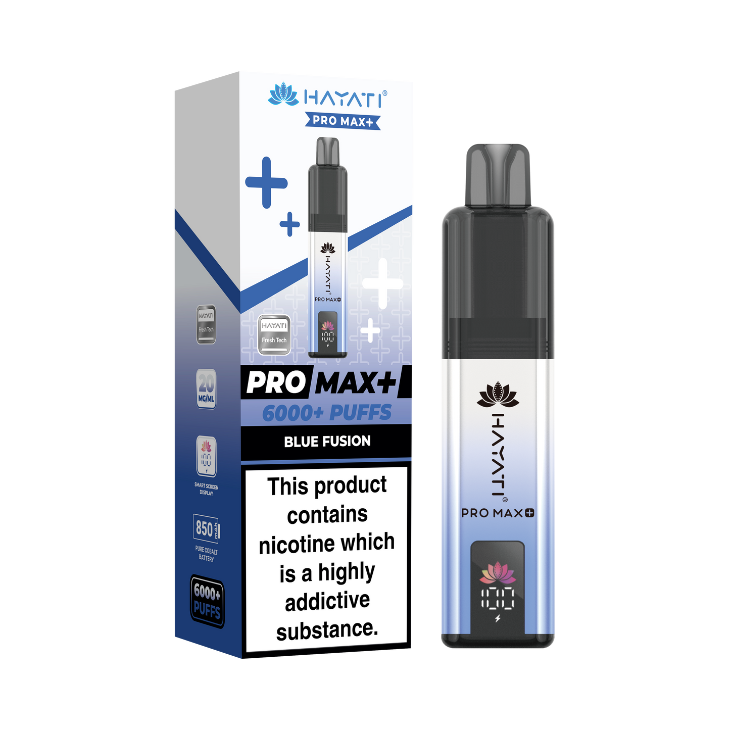 Buy Hayati Pro Max Plus 6000 Prefilled Vape Box of 5 Blue Fusion