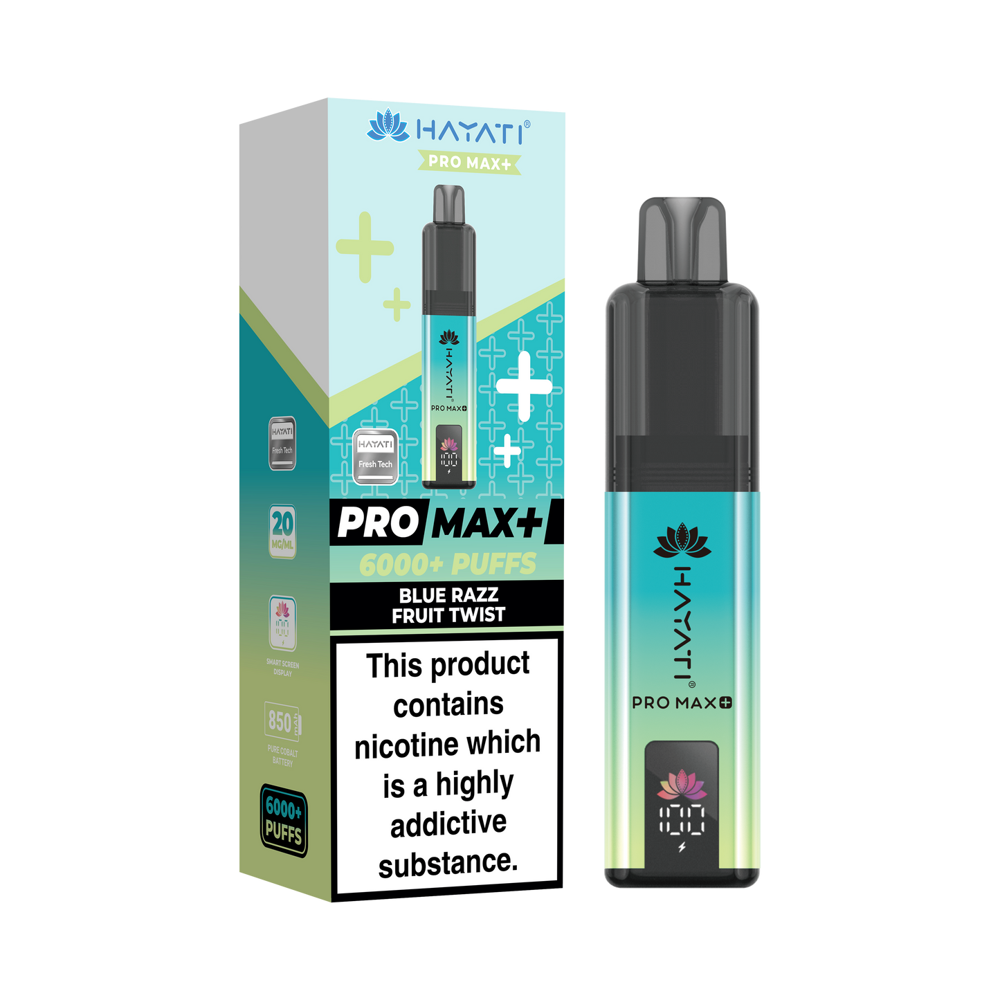 Buy Hayati Pro Max Plus 6000 Prefilled Vape Box of 5 Blue Razz Fruit Twist