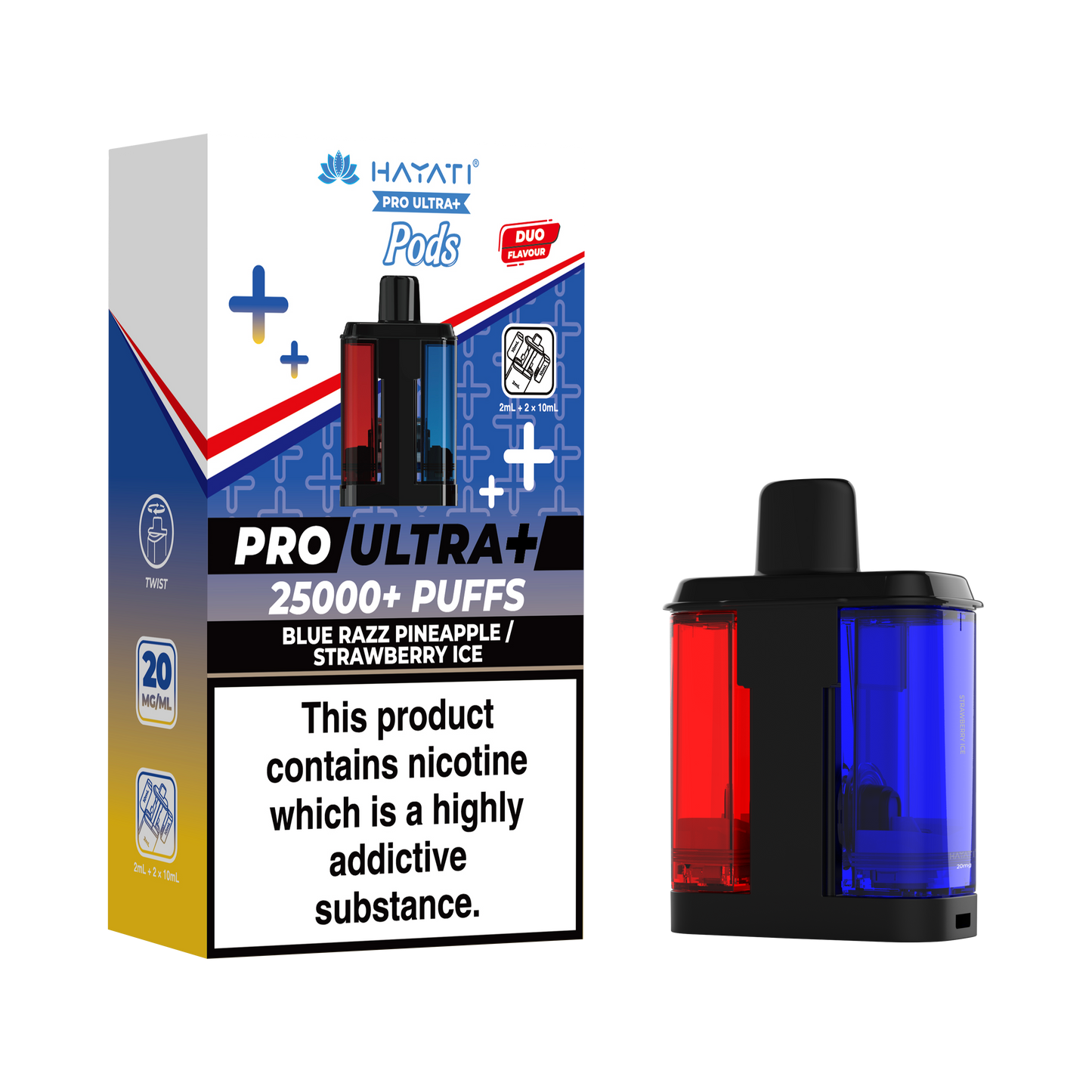Buy Hayati Pro Ultra Plus 25k Prefilled Pods Pack of 5 Blue Razz Pineapple Strawberry Ice