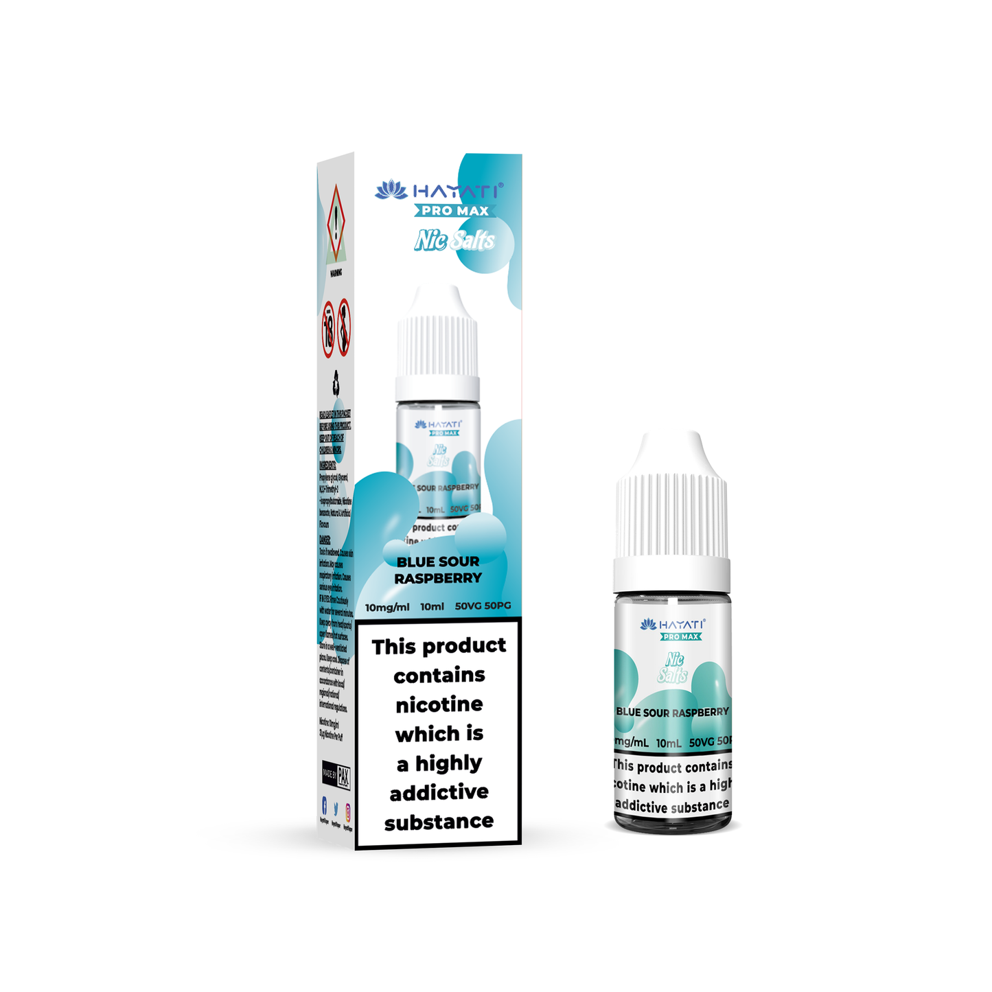 Buy Hayati Pro Max 10ml Nic Salt E-Liquid - Pack of 10 Blue Sour Raspberry