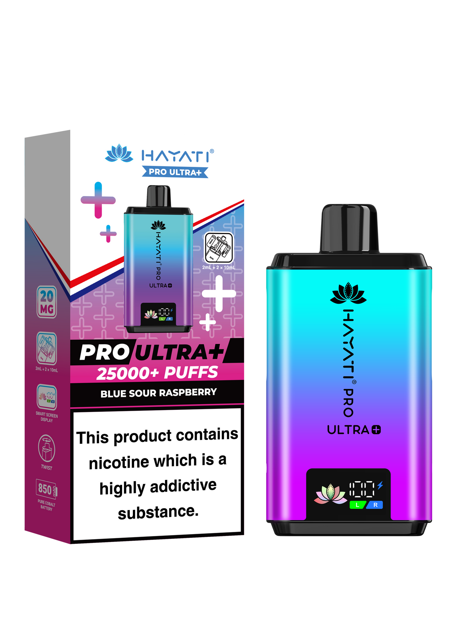 Buy Hayati Pro Ultra Plus 25k Prefilled Vape Kit Box of 5 Blue Sour Raspberry