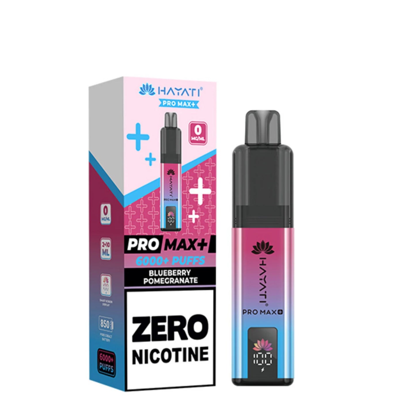 Buy 0mg Hayati Pro Max Plus 6000 Vape Kit Box of 5 Blueberry Pomegranate 0MG