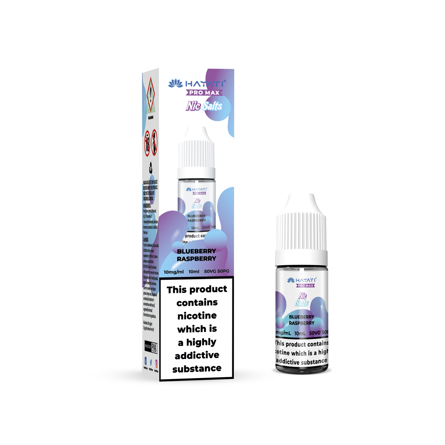 Buy Hayati Pro Max 10ml Nic Salt E-Liquid - Pack of 10 Blueberry Raspberry