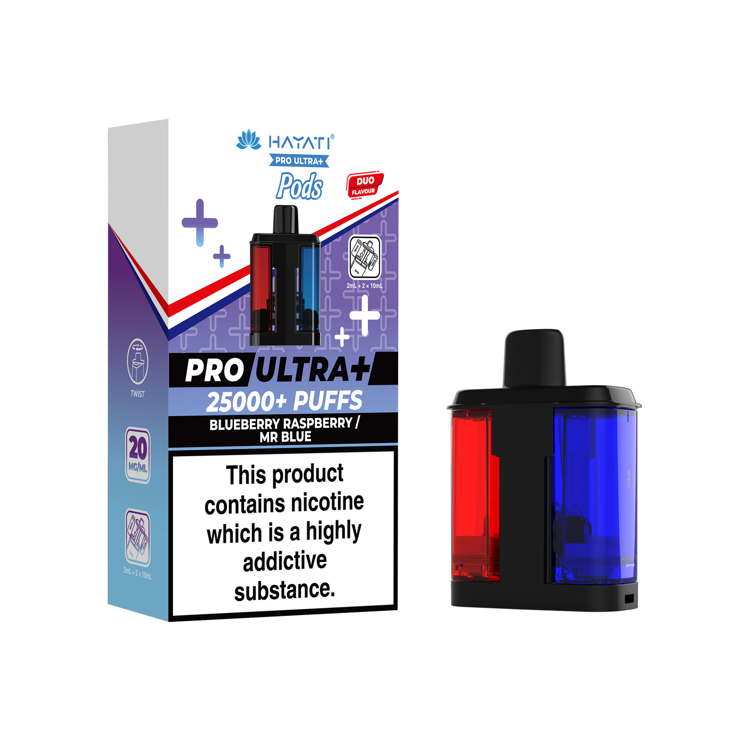 Buy Hayati Pro Ultra Plus 25k Prefilled Pods Pack of 5 Blueberry Raspberry Mr Blue