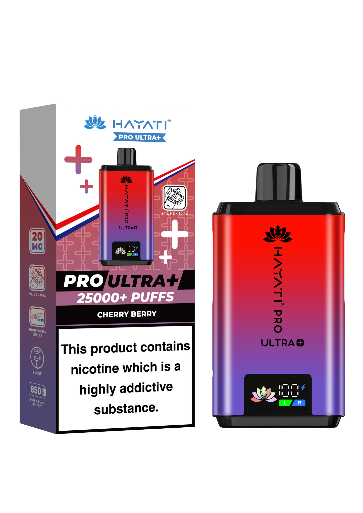 Buy Hayati Pro Ultra Plus 25k Prefilled Vape Kit Box of 5 Cherry Berry