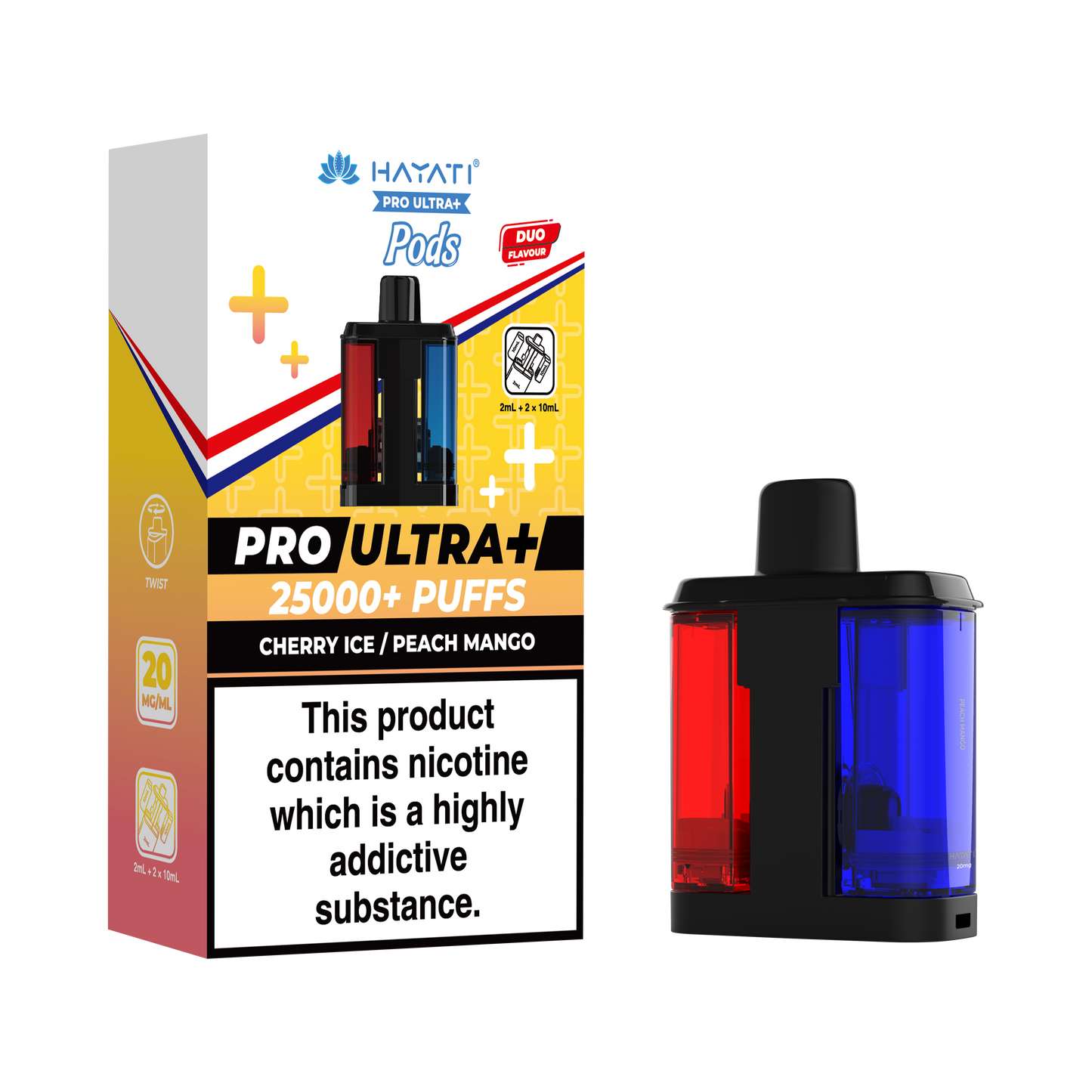 Buy Hayati Pro Ultra Plus 25k Prefilled Pods Pack of 5 Cherry Ice Peach Mango