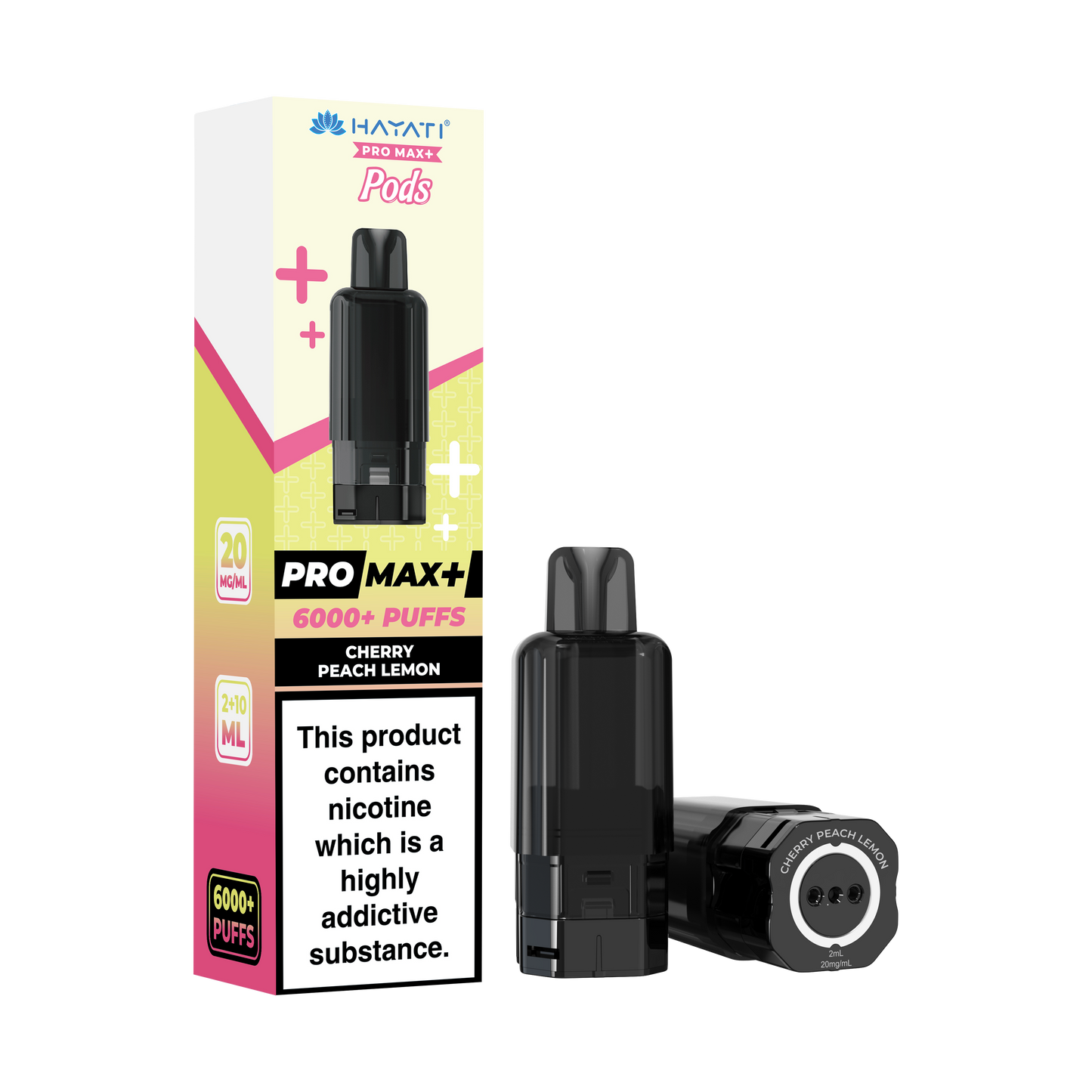Buy Hayati Pro Max Plus 6000 Prefilled Pods Box of 5 Cherry Peach Lemon 20mg