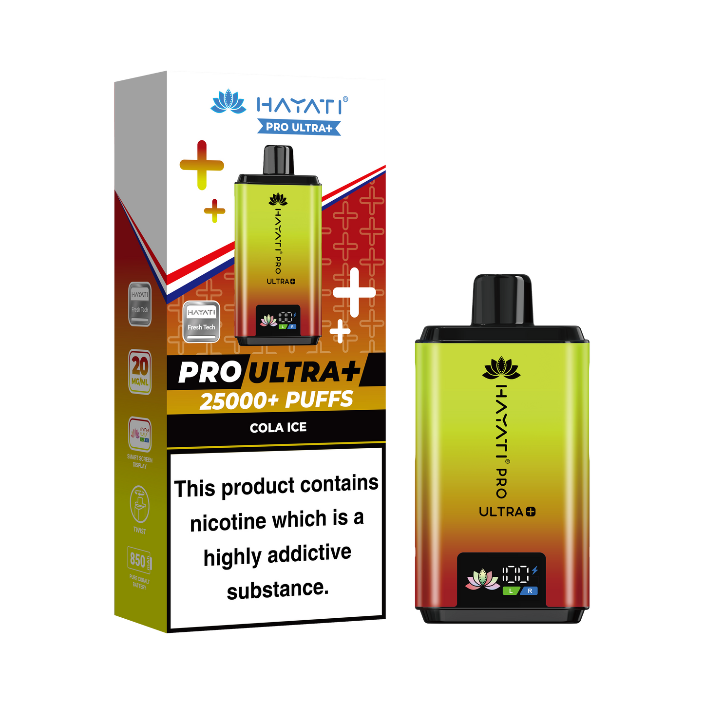 Buy Hayati Pro Ultra Plus 25k Prefilled Vape Kit Box of 5 Cola Ice