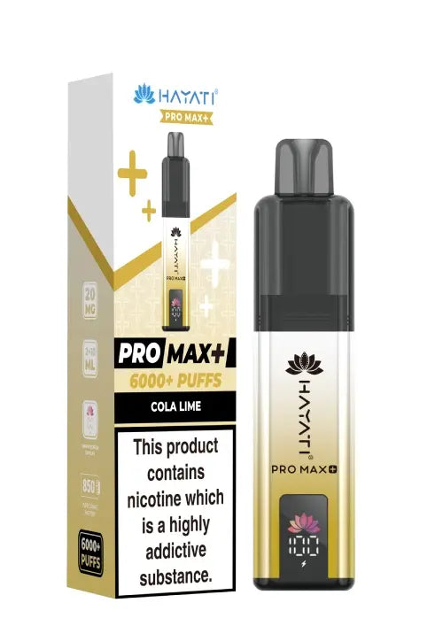 Buy Hayati Pro Max Plus 6000 Prefilled Vape Box of 5 Cola Lime