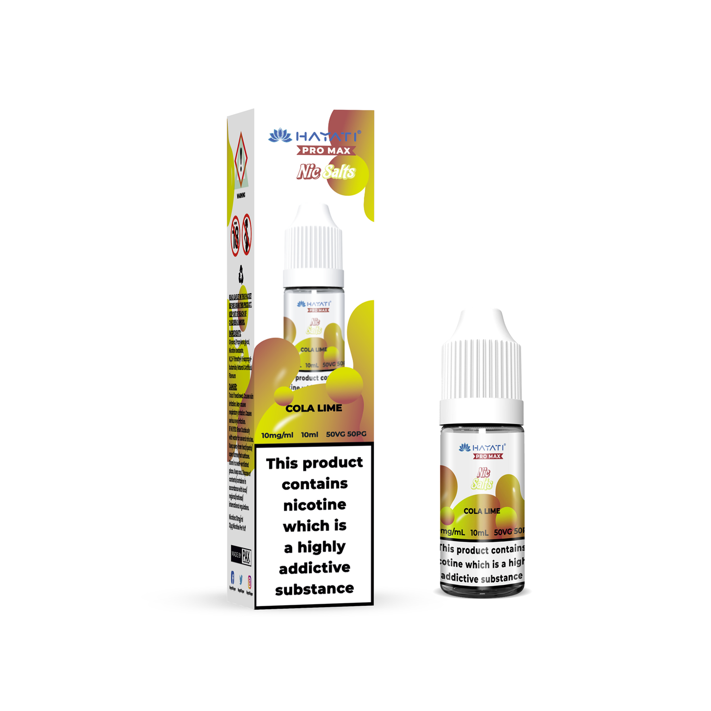 Buy Hayati Pro Max 10ml Nic Salt E-Liquid - Pack of 10 Cola Lime