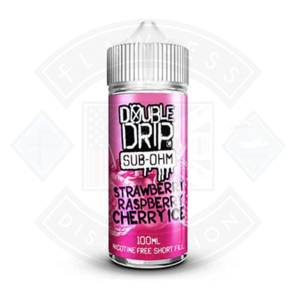 Buy Double Drip Strawberry Raspberry Cherry Ice 0mg 100ml Shortfill