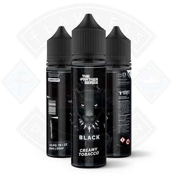 Buy Dr Vapes The Panther Series - Black Creamy Tobacco 50ml 0mg shortfill e-liquid