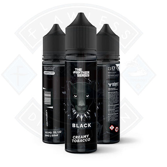 Buy Dr Vapes The Panther Series - Black Creamy Tobacco 50ml 0mg shortfill e-liquid