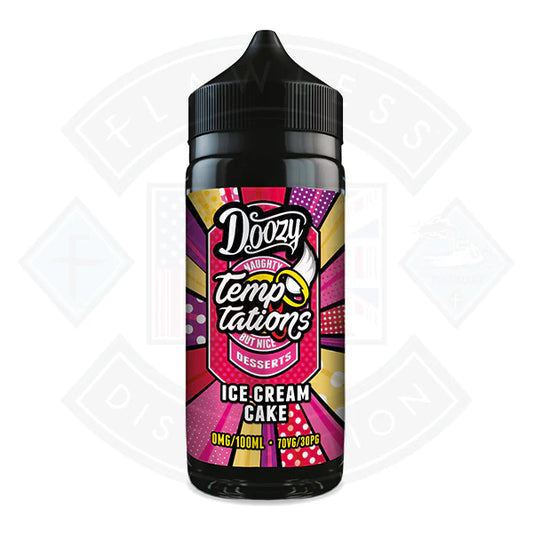 Buy Doozy Vape Temptations- Ice Cream Cake 0mg 100ml Shortfill