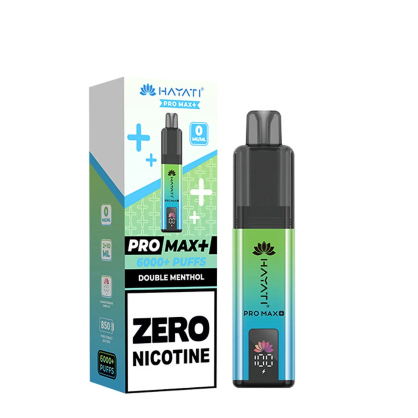 Buy 0mg Hayati Pro Max Plus 6000 Vape Kit Box of 5 Double Menthol 0MG