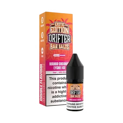 Buy Drifter Bar Salts Exotic Edition Nic Salt 10ml Box of 5 Mango Coconut Lychee