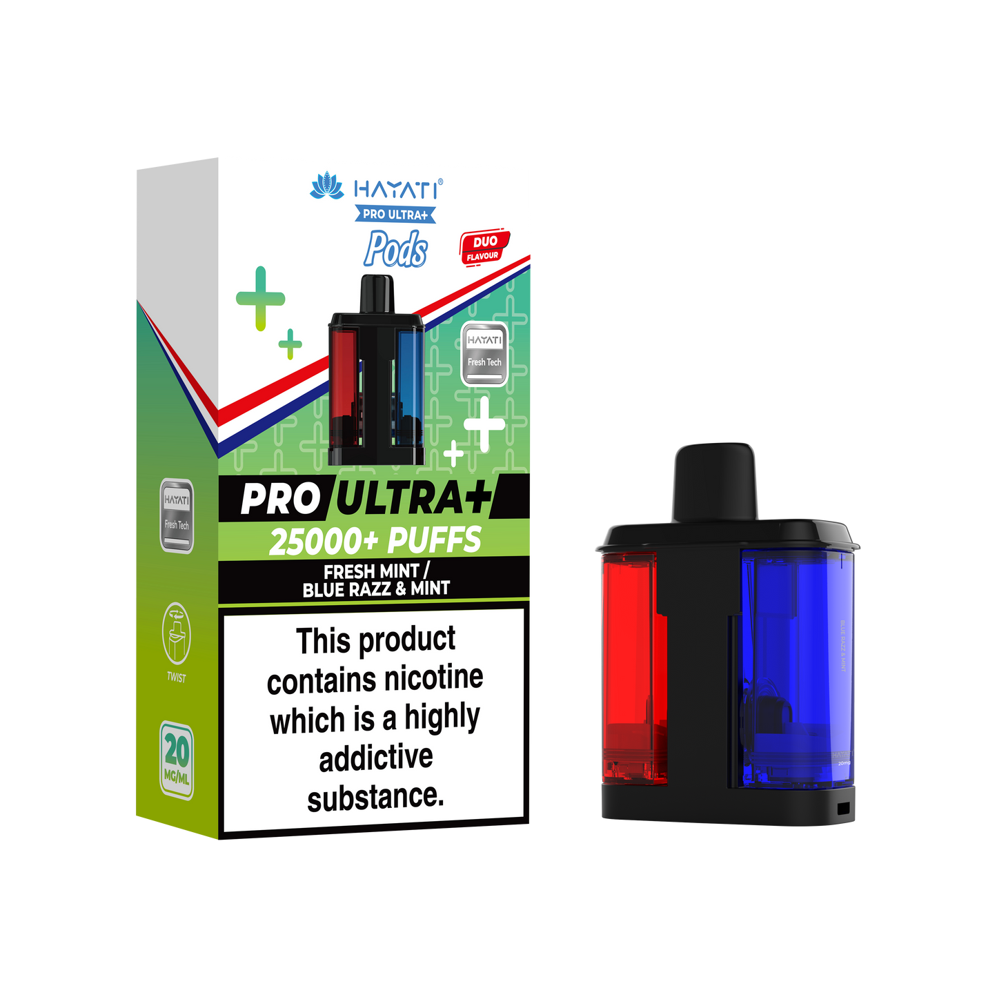 Buy Hayati Pro Ultra Plus 25k Prefilled Pods Pack of 5 Fresh Mint Blue Razz Mint